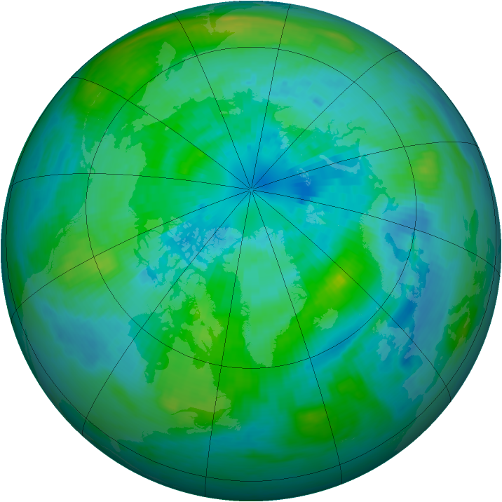 Arctic ozone map for 27 September 1983